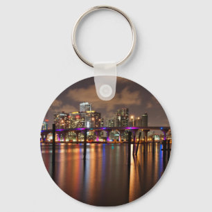 Porte-clés Photographie de nuit de Miami - porte - clé