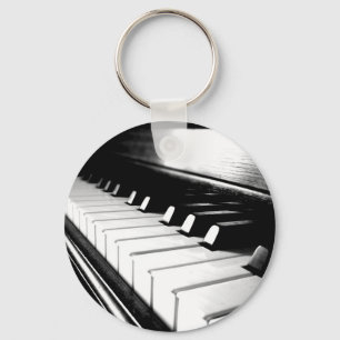 Porte-clés Photographie de piano noir et blanc classique