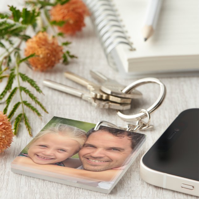 Porte-clés Photographie personnalisée (Devant Droit)