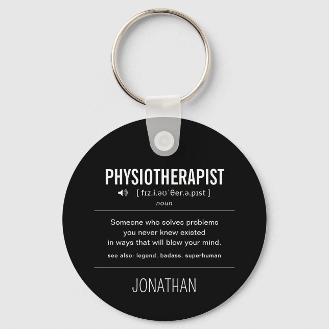 Porte-clés Physiothérapeute personnalisée drôle (Recto)