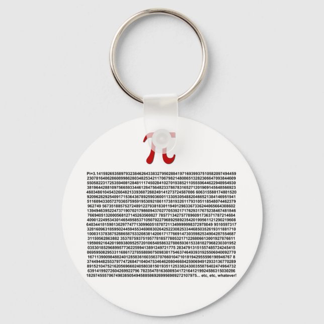 Porte-clés Pi = 3,141592653589 etc... peu importe ! (Recto)