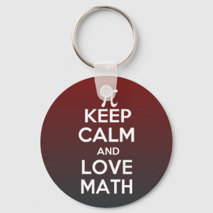 Porte-clés Pi garder calme et amour mathématiques