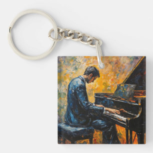Porte-clés Piano Player - Peinture à l'huile