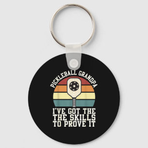 Porte-clés Pickleball grand-père paddle vintage coucher de so