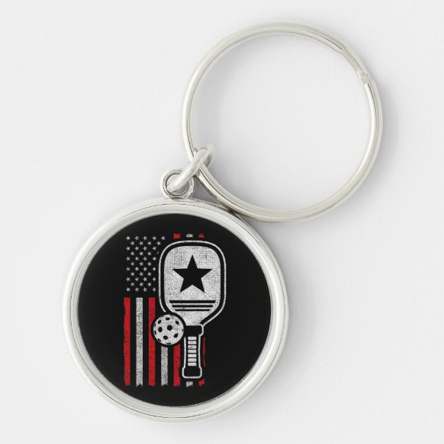 Porte-clés Pickleball Player - American Flag Pickleball - Pic (Devant)