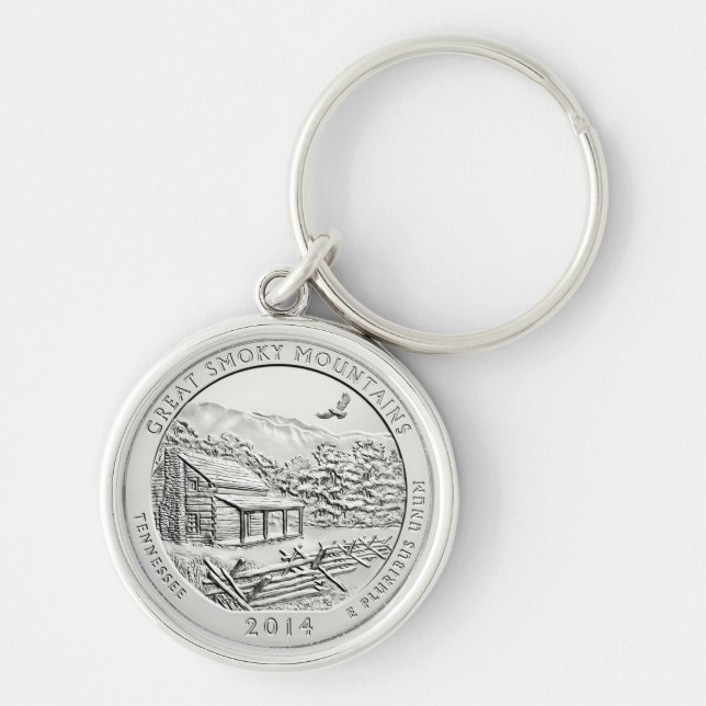 PORTE-CLÉS PIÈCE DE MONNAIE DE GREAT SMOKY MOUNTAINS (Devant)