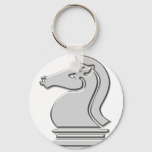 Porte-clés Pièce d'échecs métallique fraîche de chevalier