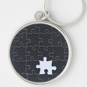 Porte-clés Pièce Jigsaw Puzzle manquante noir