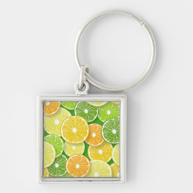 Porte-clés Pièces de fruits d'agrumes pop art 3 (Devant)