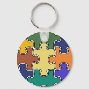 Porte-clés pièces de puzzle couleur