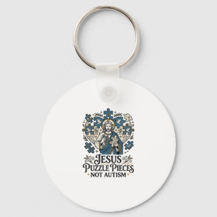 Porte-clés Pièces de puzzle Jésus pas autisme Pièces de puzzl