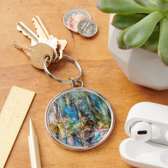 Porte-clés Pierre blanche bleue (Bureau)