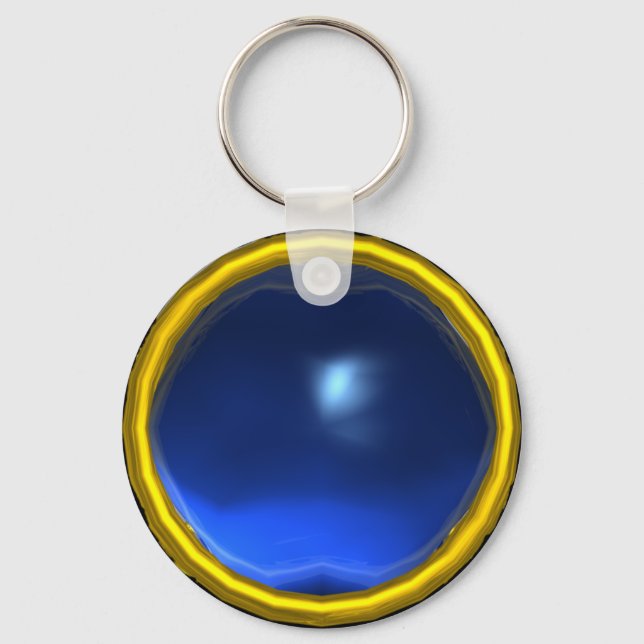 PORTE-CLÉS PIERRE DE GEM SAPPHIRE BLEU MAGIQUE (Recto)