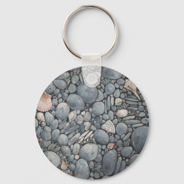 Porte-clés Pierres de plage Coques Galets Rochers Peinture Ar (Recto)