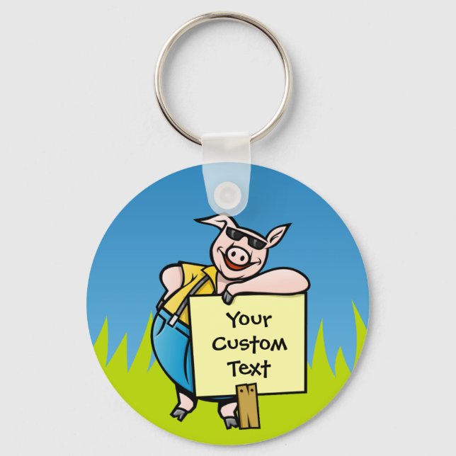 Porte-clés Pig avec Porte - clé de connexion (Recto)