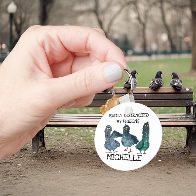 Porte-clés Pigeon Distrait Personnalisé Oiseau Amateur (Créateur téléchargé)