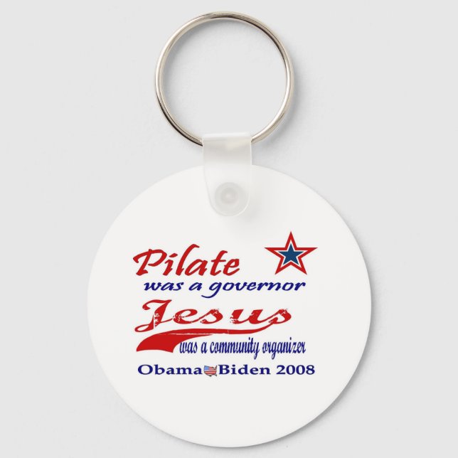Porte-clés Pilate Jesus Obama 2008 (Recto)