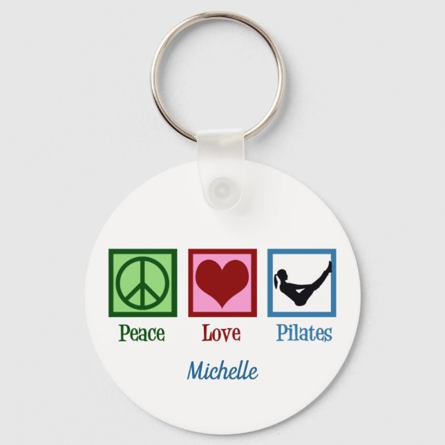 Porte-clés Pilates de Paix Amour Instructeur Monogramme (Recto)