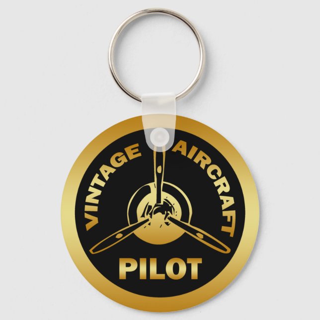 Porte-clés PILOTE D'AÉRONEF vintage (Recto)