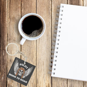 Porte-clés Pilote Né Pour Tourner Conception, Aviation, Avion