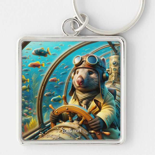 Porte-clés Pilote Wombat mignon Imaginaire sous-marin (Devant)