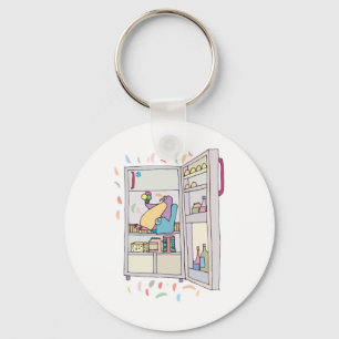 Porte-clés pingouin dans le réfrigérateur