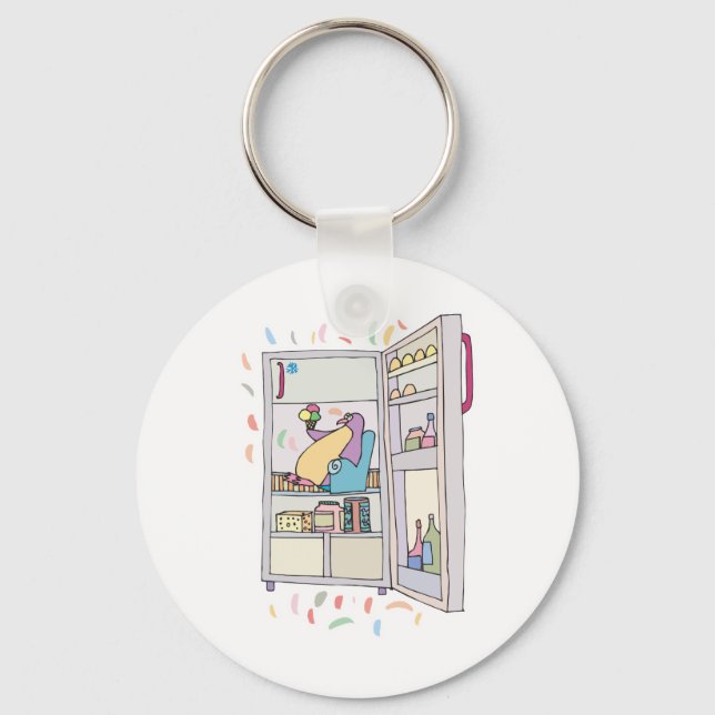 Porte-clés pingouin dans le réfrigérateur (Recto)