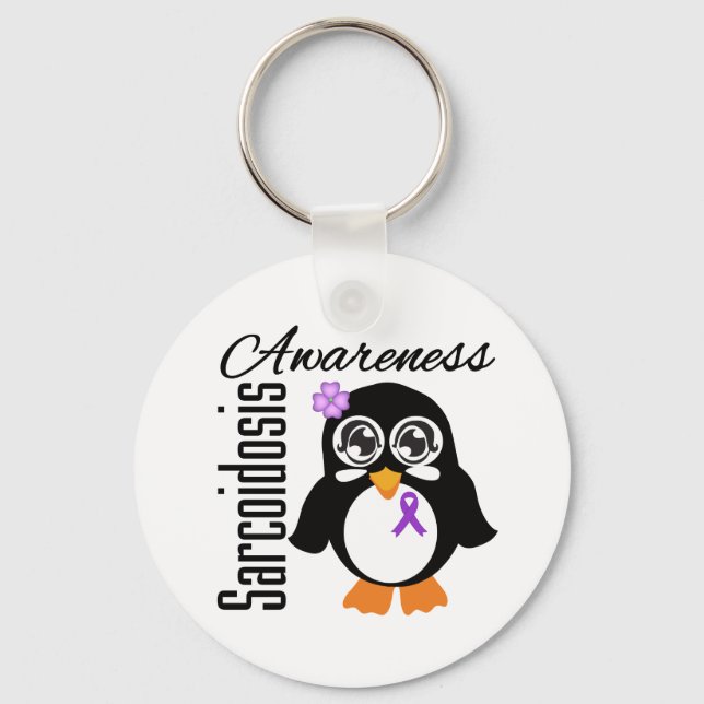 Porte-clés Pingouin de sensibilisation à la sarcoïdose (Recto)