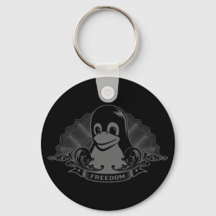 Porte-clés Pingouin de Tux - (Linux, Open Source, Copyleft,