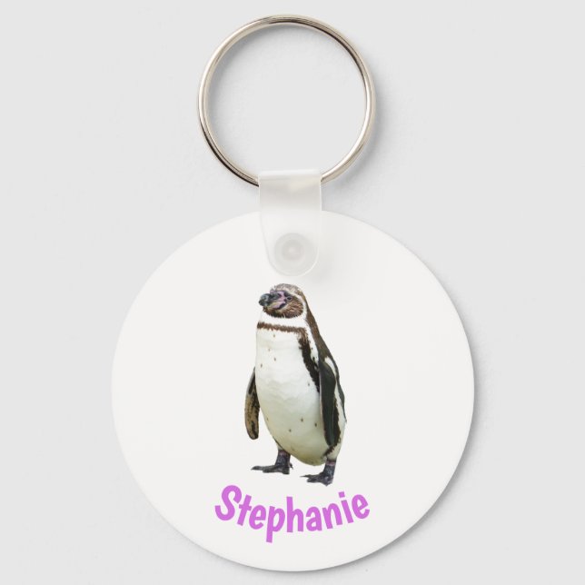 Porte-clés Pingouin mignon animal photo Nom personnalisé Keyc (Recto)