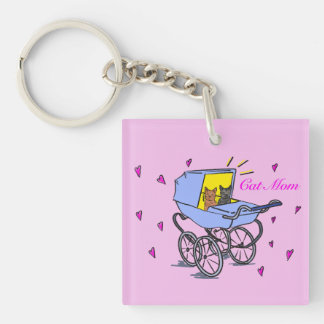 Porte-clés Pink Cat Maman Porte - clé acrylique