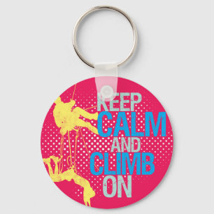 Porte-clés Pink Funny Gardez le calme et grimpez sur Porte - 
