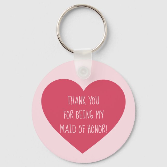Porte-clés Pink Heart Maid honoré merci (Recto)