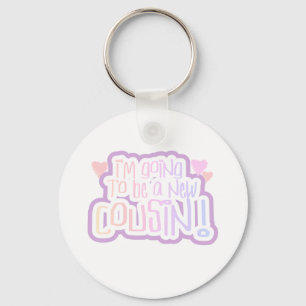 Porte-clés Pink Je vais être un Cousin