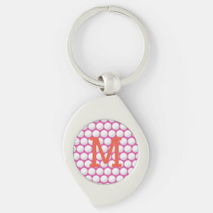 Porte-clés Pink Ladies Golf Ball Monogramme INITIAL Orange