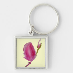 Porte-clés Pink magnolia watercolour flower art
