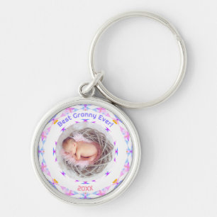 Porte-clés Pink Photo Grand-parents Day Best Granny Ever Cade
