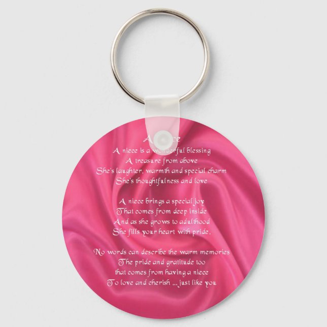 Porte-clés Pink - Poème nièce (Recto)