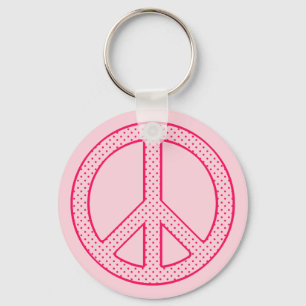 Porte-clés Pink Polka Dot Peace