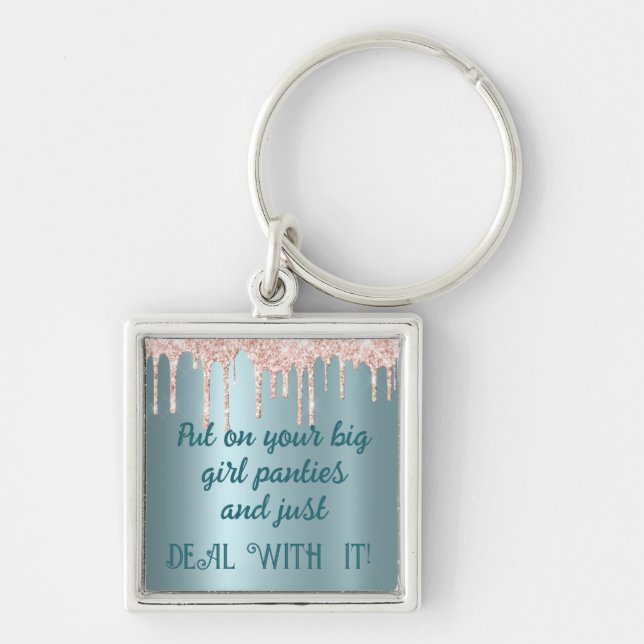 Porte-clés Pink Sparkle/Turquoise Big Girl Panties-Faire Avec (Devant)