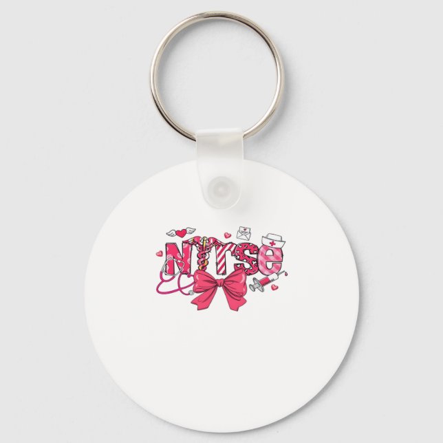 Porte-clés Pink Valentine Nurse, Valentine Coquette Bow Overs (Recto)
