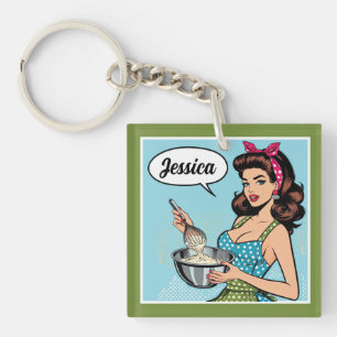 Porte-clés Pinup rétro_ Avec gentillesse