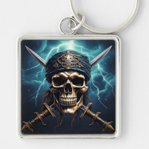 Porte-clés Pirate crâne avec Porte - clé d'épées