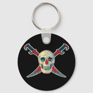 Porte-clés Pirate (Crâne) - Porte - clé de bouton de base de