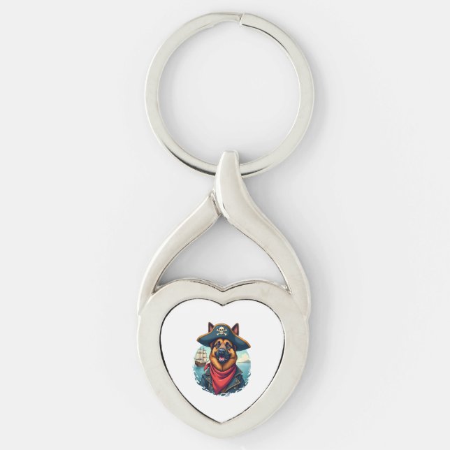 Porte-clés Pirate de chien berger allemand (Devant)