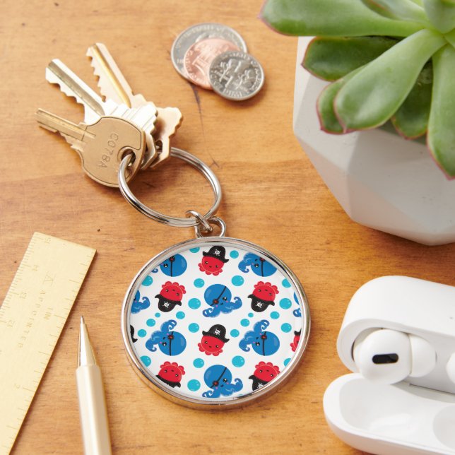 Porte-clés Pirate Octopus, Motif de pieuvre, Animaux de mer (Bureau)