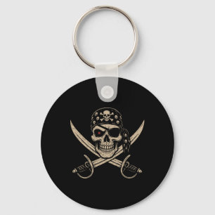 Porte-clés Pirate Skull Crossbones Skeleton Halloween pour le