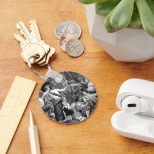 Porte-clés Pirates vintages Lutte et boisson sur le navire