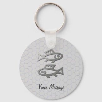 Porte-clés Pisces Zodiac Star Connexion Argent clair