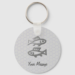 Porte-clés Pisces Zodiac Star Sign In Light Silver